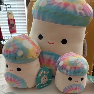 Squishmallows Rainbow Mushroom Plush Trio